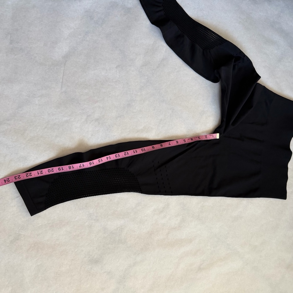 Zella High Waisted Black Seamless Athletic Workout Leggings Activewear Yoga L - Picture 9 of 10
